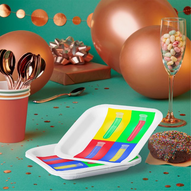 Plato De Papel Tubos de prueba coloridos (Subido por el creador)