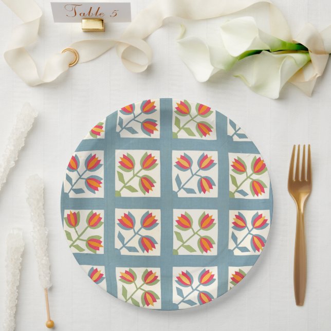 Plato De Papel Tulip quilt (Boda)