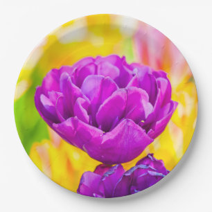 Plato De Papel Tulipanes encantadores 15