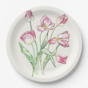 Plato De Papel Tulipanos triunfales