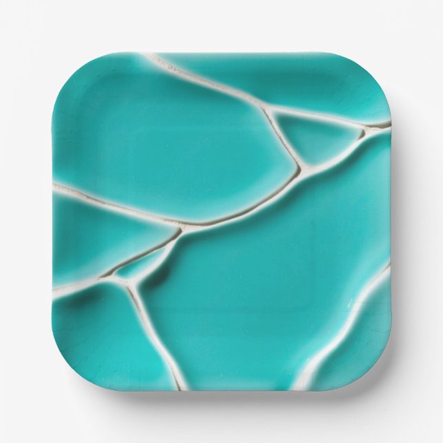 Plato de Papel Turquesa Hermoso (Anverso)