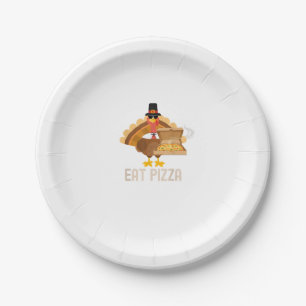 Plato De Papel Turquía Comen Pizza Shirt Adultos Vegan Niños Grac