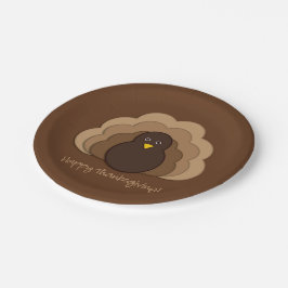 Plato De Papel Turquía de Acción de Gracias