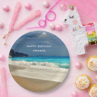 Turquoise Blue Sea Beach Photo Happy Birday