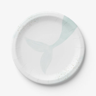 Plato De Papel Turquoise Mermaid Chica Partido de Cumpleaños