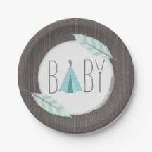 Turquoise Tipi Baby Shower - Inspirado en la mader