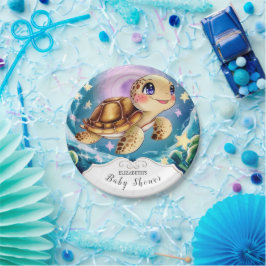 Plato De Papel Turtle Baby Shower