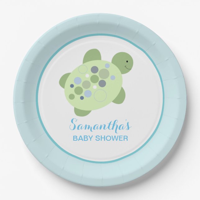 Plato De Papel Turtle Reef Sea Turtle Personalizado Placa de pape (Anverso)