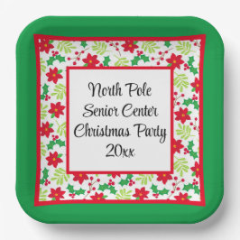 Plato De Papel Tus Palabras Personalizan Navidades Fiesta Rojo y 