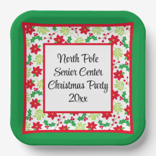 Plato De Papel Tus Palabras Personalizan Navidades Fiesta Rojo y 