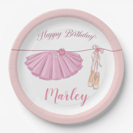 Plato De Papel Tutu Ballerina Dance Happy Birthday Fiesta