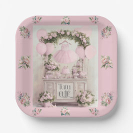 Plato De Papel Tutu Cute Ballet Pink Ballerina Theme for Girls