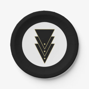 Plato De Papel Tuxedo Art Deco moderno