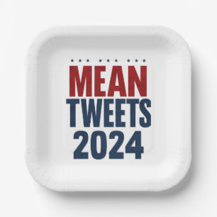 Plato De Papel Tweets Malvados 2024 Elección Divertida Trump