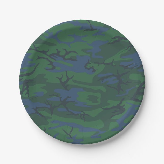 Plato De Papel Twilight Green Camo (Anverso)
