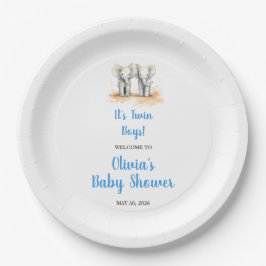 Plato De Papel Twin Baby Shower Plate