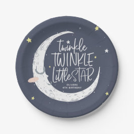 Plato De Papel Twinkle, fiesta de cumpleaños de pequeña estrella.