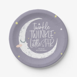 Plato De Papel Twinkle, fiesta de cumpleaños de pequeña estrella.