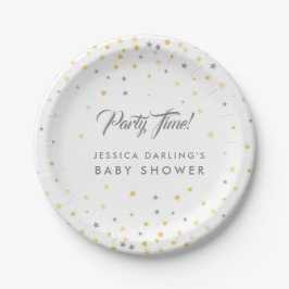 Plato De Papel Twinkle Little Star Baby Shower Plates