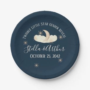 Plato De Papel Twinkle Little Star Gender Revelan Celestial