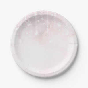 Plato De Papel Twinkle little Star Rose Gold Baby Shower