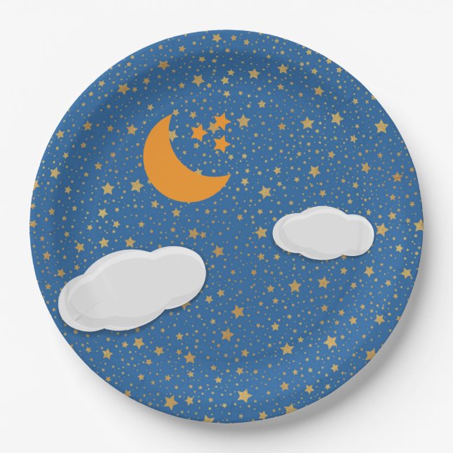 Plato De Papel Twinkle Little Stars Paper Plate (Anverso)