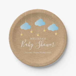 Plato De Papel Twinkle Twinkle Baby Shower / Sprinkle Rústico Boh