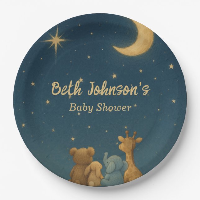 Plato De Papel Twinkle Twinkle Little Star Baby Shower (Anverso)
