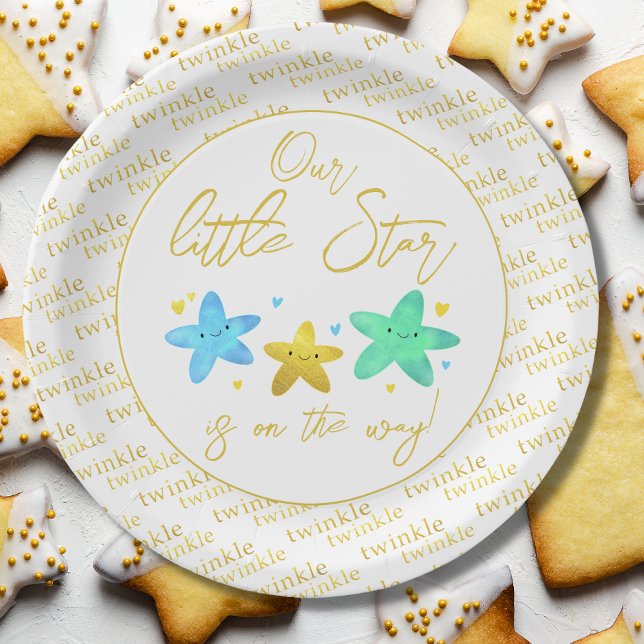Plato De Papel Twinkle Twinkle Little Star Baby Shower (Subido por el creador)