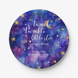Plato De Papel Twinkle Twinkle Little Star Baby Shower Galaxy