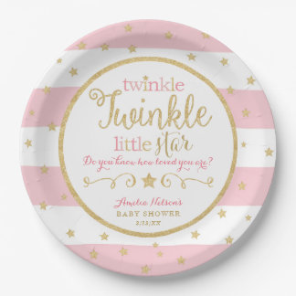 Plato De Papel Twinkle Twinkle Little Star Baby Shower Plates