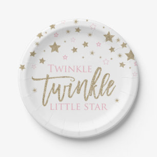 Plato De Papel Twinkle Twinkle Little Star Baby Shower Plates