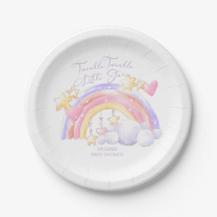 Plato De Papel Twinkle Twinkle Little Star Rainbow Baby Shower