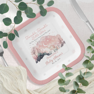 Plato De Papel Twinkle Twinkle Little Star Unicorn Baby Shower