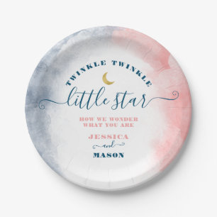Plato De Papel Twinkle Twinkle Pequeña Estrella Género Revelar Pl