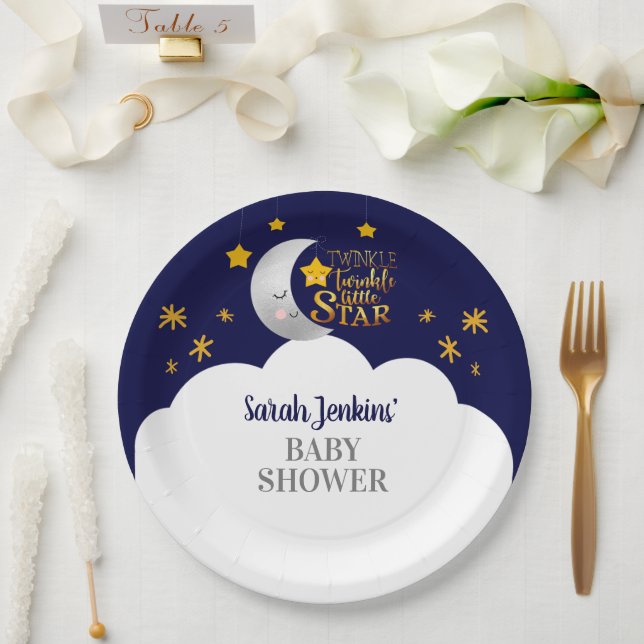 Plato De Papel Twinkle Twinkle Star Baby Shower (Boda)