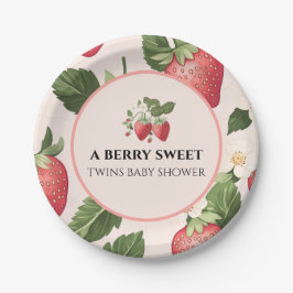 Plato De Papel TWINS Berry Sweet Strawberry Baby Shower