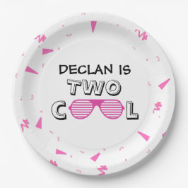 Plato De Papel TWO Cool Sunglass 2nd Birthday Party Paper Plates