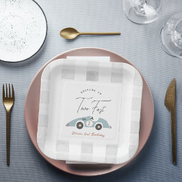 Plato De Papel Two Fast Blue Race Car Boy 2nd Birthday