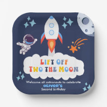 Two The Moon Boy Space Rocket Lift Off 2nd Bday