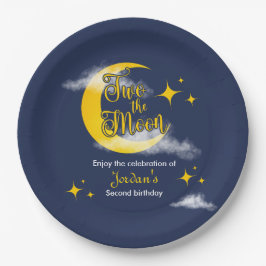 Plato De Papel Two The Moon Elegant Gender Neutral 2nd Birthday 