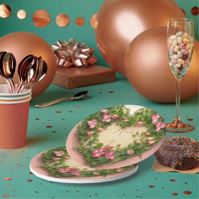 Plato De Papel #TwoHearts, OneJourneyPaperPlate (Multi)