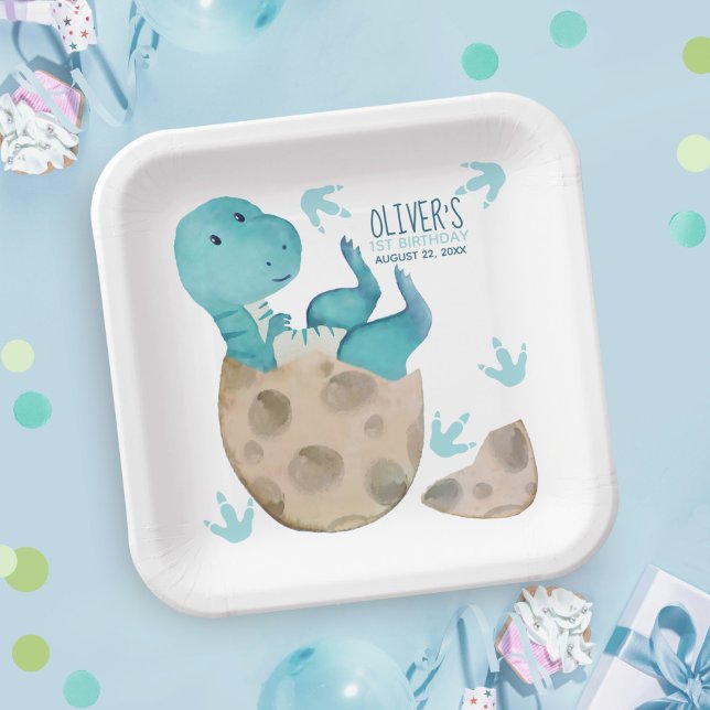 Plato De Papel Tyrannosaurus Rex Dinosaur Boy Birday Party (Subido por el creador)