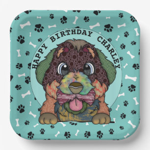 Plato De Papel Ugly Bernese Mountain Dog cumpleaños