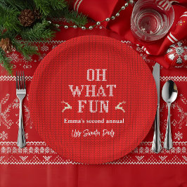 Plato De Papel Ugly Christmas Sweater Holiday Party 