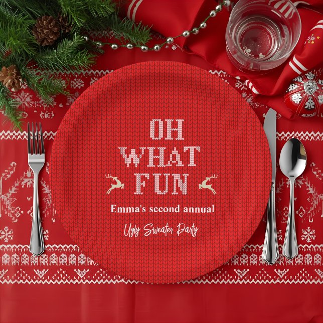 Plato De Papel Ugly Christmas Sweater Holiday Party  (Subido por el creador)