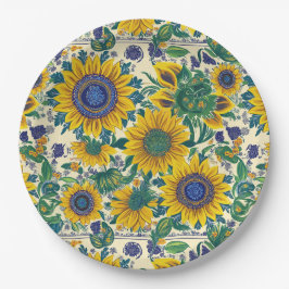 Plato De Papel Ukrainian folk art pattern