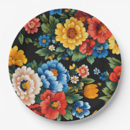 Plato De Papel Ukrainian folk art pattern