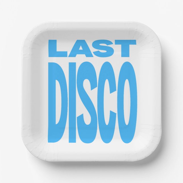 Plato De Papel Última Despedida de Soltera Disco Azul Boda (Anverso)
