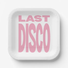 Plato De Papel Última Fiesta de Despedida de Soltera Disco Rosa B